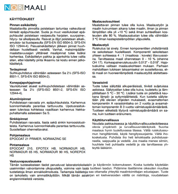 Epocoat 21 Primer Epoksi ohjepohjamaali 10L seos