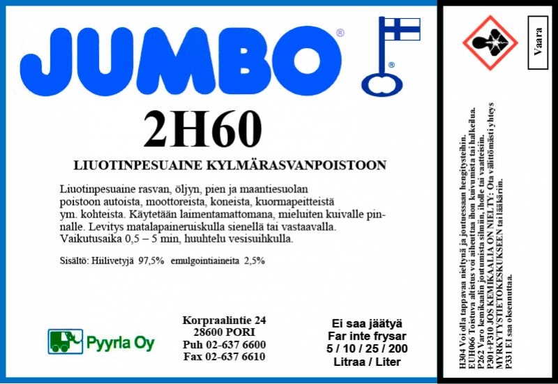 JUMBO 2H60 Liuotinpesu 25L