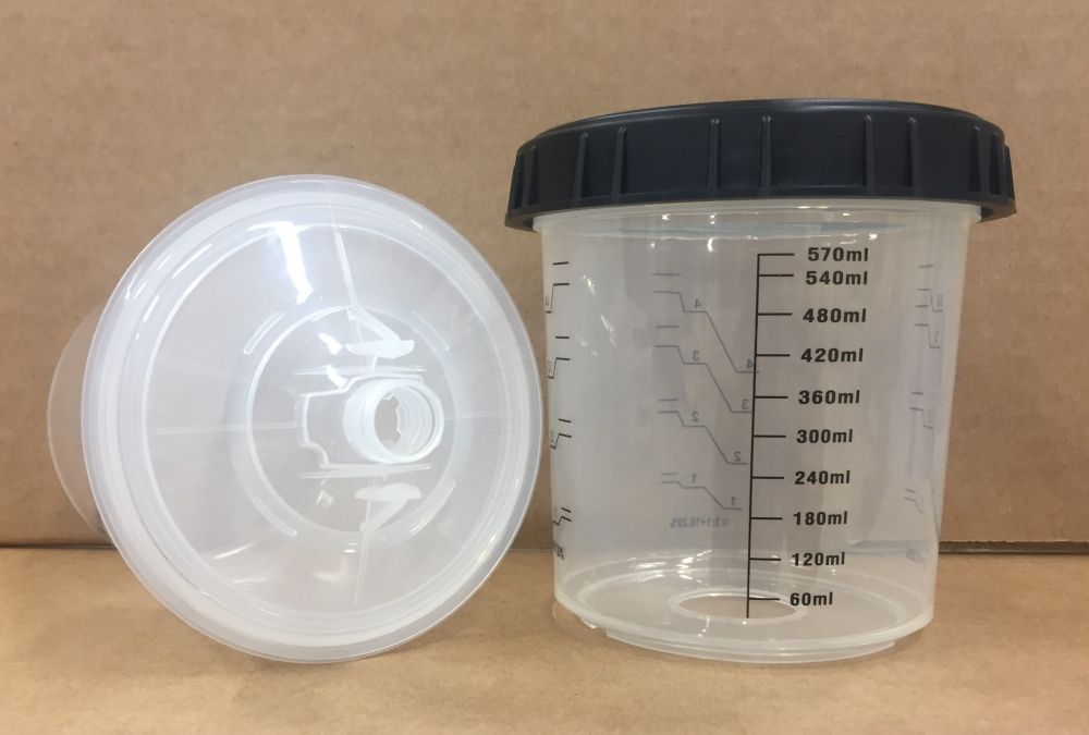 NVCUP PPS 1.0 650ml Nettiväri Kertakäyttö Ruiskutuskupit 125u