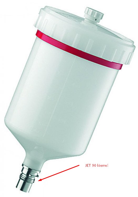 SATAJET YLÄKANNU 0,6L KLC, 90, RP/2000 QCC + KIERRE