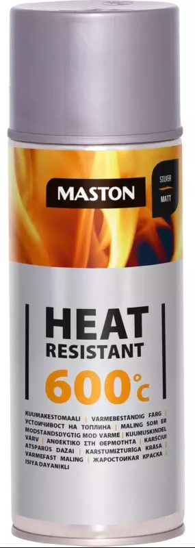 MASTON Kuumakestomaalispray 600°C hopea 400ml